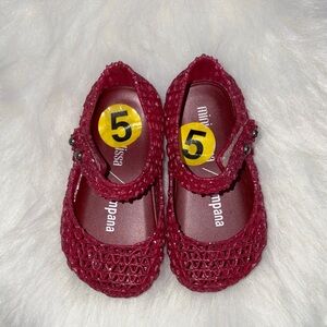 Mini Melissa Kids Burgundy Dress Shoes